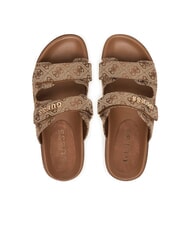 GUESS FAXON2 Sandales compens&eacute;es de 6,5 cm Beige / Marron - Chaussures Femme - 4
