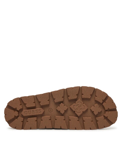 FAXON2 Sandales compens&eacute;es de 6,5 cm Beige / Marron - Chaussures Femme