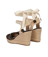 GUESS CHEYIN Sandales espadrilles &agrave; talon de 10 cm noir naturel - Chaussures Femme - 3