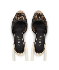 GUESS CHEYIN Sandales espadrilles &agrave; talon de 10 cm noir naturel - Chaussures Femme - 4