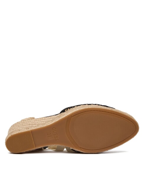 CHEYIN Sandales espadrilles &agrave; talon de 10 cm noir naturel - Chaussures Femme