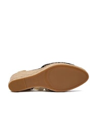 GUESS CHEYIN Sandales espadrilles &agrave; talon de 10 cm noir naturel - Chaussures Femme - 5
