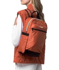 KWAY MID LAON Sac &agrave; dos en nylon d&eacute;perlant brun orang&eacute; - Sacs &agrave; dos pour l'&Eacute;cole & les Loisirs - 2