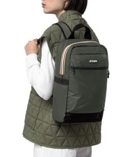 KWAY MID LAON Sac &agrave; dos en nylon d&eacute;perlant vert noir&acirc;tre - Sacs &agrave; dos pour l'&Eacute;cole & les Loisirs - 2