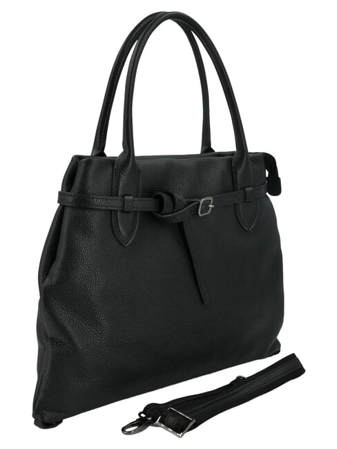 ELIF Pochette en cuir de taille moyenne avec bandouli&egrave;re noir - Sacs pour Femme