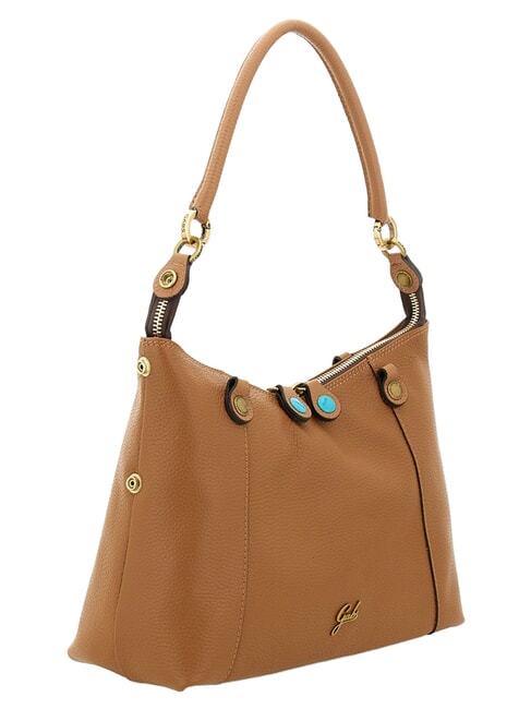 THAMARA PLUS Sac bandouli&egrave;re moyen, en cuir lion/chamois - Sacs pour Femme