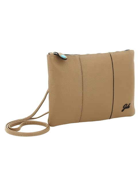 BEYONCE Pochette en cuir de taille moyenne avec bandouli&egrave;re cappuccino - Sacs pour Femme