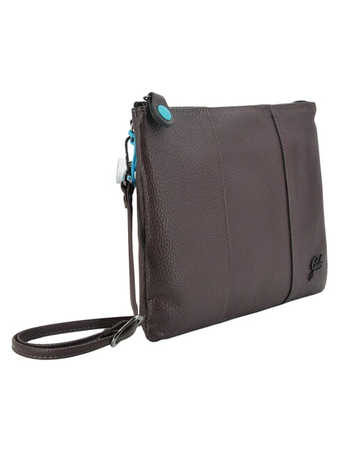 BEYONCE Pochette en cuir de taille moyenne avec bandouli&egrave;re moka - Sacs pour Femme