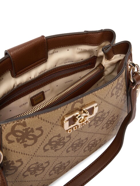 KARNILLA sac bandouli&egrave;re logo latte / marron - Sacs pour Femme