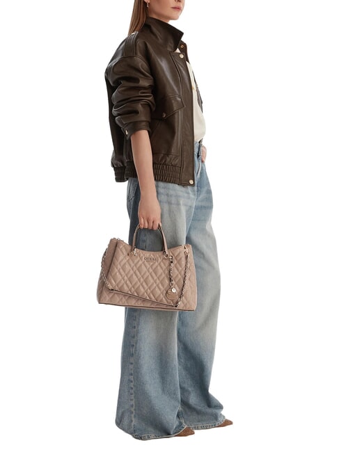ISEMAY Sac &agrave; main avec bandouli&egrave;re moka p&acirc;le - Sacs pour Femme