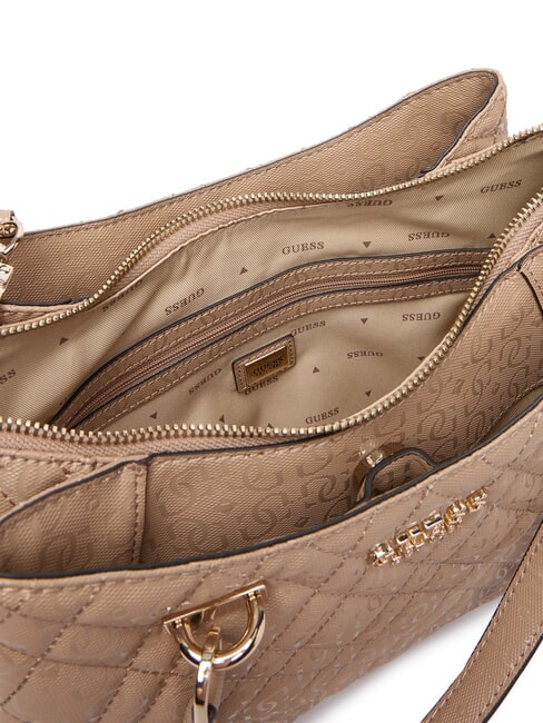 ISEMAY Sac &agrave; main avec bandouli&egrave;re moka p&acirc;le - Sacs pour Femme