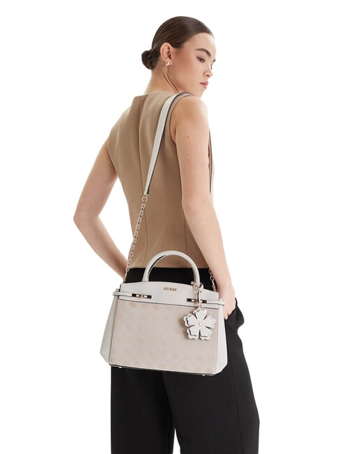 MELINDA Sac &agrave; main avec bandouli&egrave;re logo blanc cass&eacute; - Sacs pour Femme
