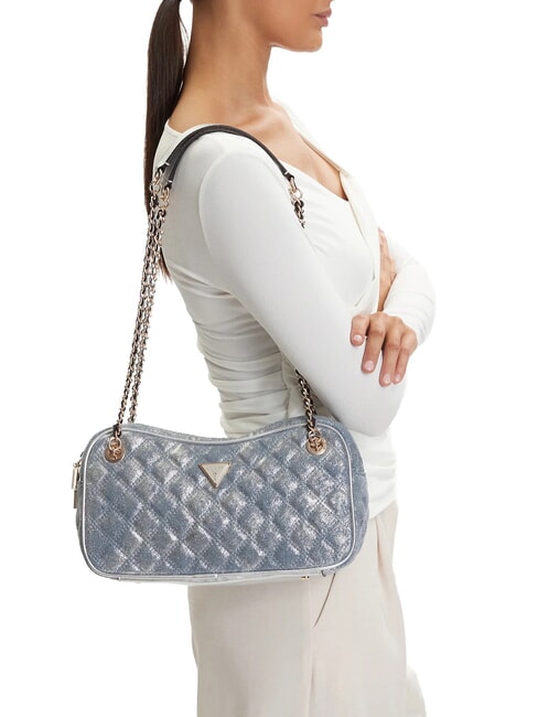 GIULLY2 sac bandouli&egrave;re denim m&eacute;tallis&eacute; - Sacs pour Femme