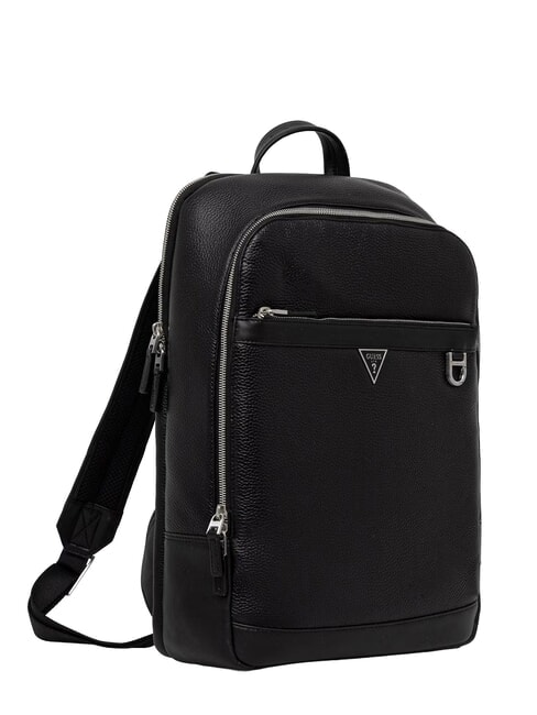 MONACO Sac &agrave; dos en cuir NOIR - Sacs &agrave; dos pour l'&Eacute;cole & les Loisirs