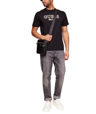 GUESS MONACO Mini sac en cuir NOIR - Sacs en Bandouli&egrave;res pour Homme - 4