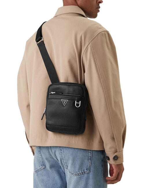 MONACO sac en cuir NOIR - Sacs en Bandouli&egrave;res pour Homme