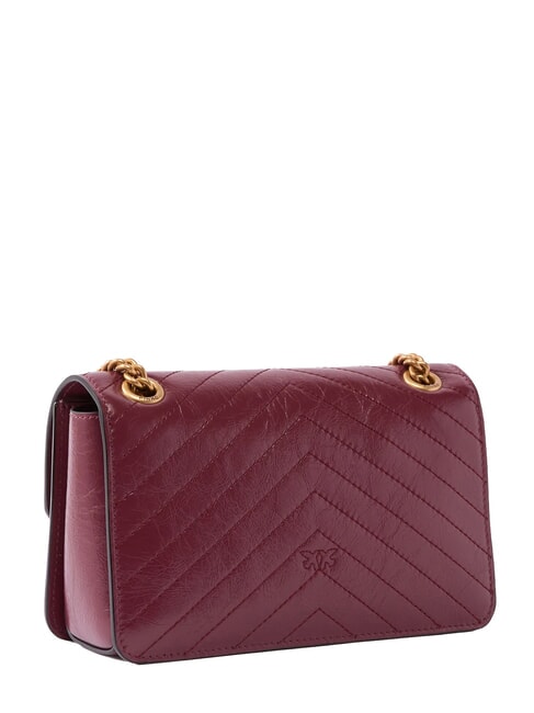 LOVE ONE LIGHT Petit sac en cuir matelass&eacute; groseille intense-or antique - Sacs pour Femme