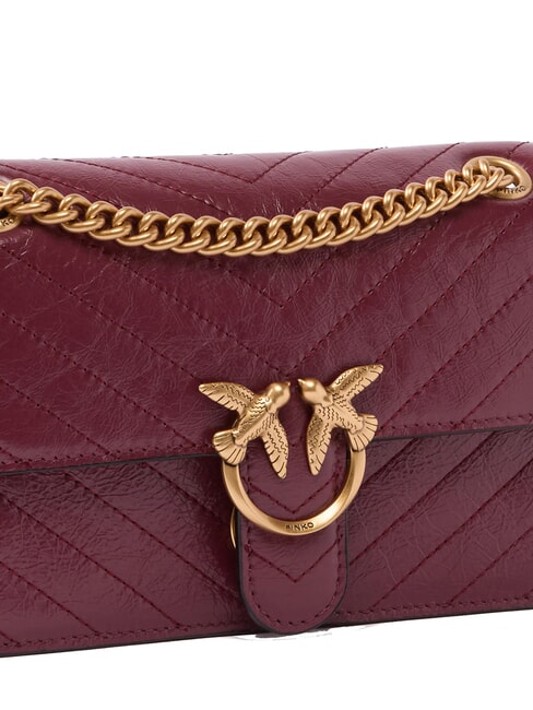 LOVE ONE LIGHT Petit sac en cuir matelass&eacute; groseille intense-or antique - Sacs pour Femme