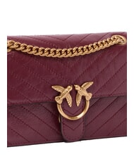 PINKO LOVE ONE LIGHT Petit sac en cuir matelass&eacute; groseille intense-or antique - Sacs pour Femme - 3
