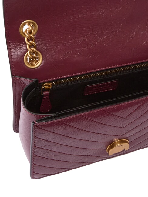LOVE ONE LIGHT Petit sac en cuir matelass&eacute; groseille intense-or antique - Sacs pour Femme