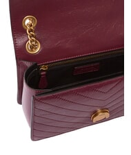 PINKO LOVE ONE LIGHT Petit sac en cuir matelass&eacute; groseille intense-or antique - Sacs pour Femme - 4