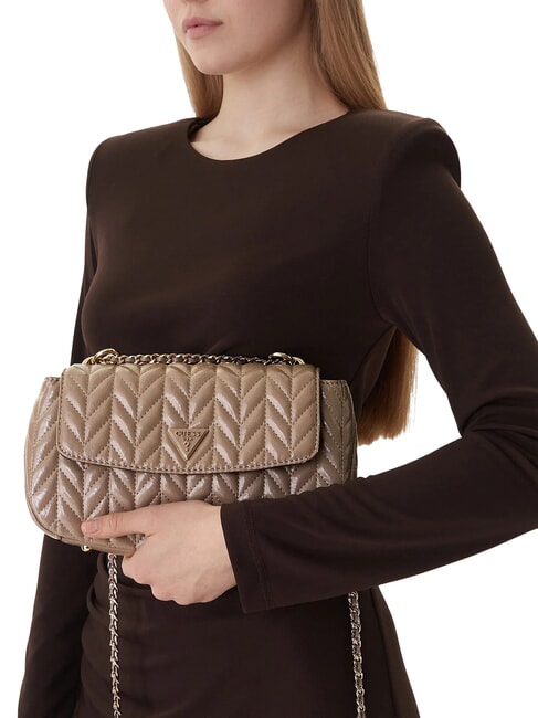 CHERYL sac bandouli&egrave;re taupe fonc&eacute; - Sacs pour Femme
