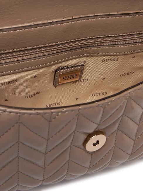 CHERYL sac bandouli&egrave;re taupe fonc&eacute; - Sacs pour Femme