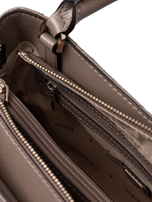 SALLY Sac &agrave; main avec bandouli&egrave;re taupe fonc&eacute; - Sacs pour Femme
