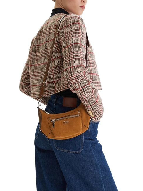MARSHA Sac bandouli&egrave;re en cuir su&eacute;d&eacute; COGNAC - Sacs pour Femme