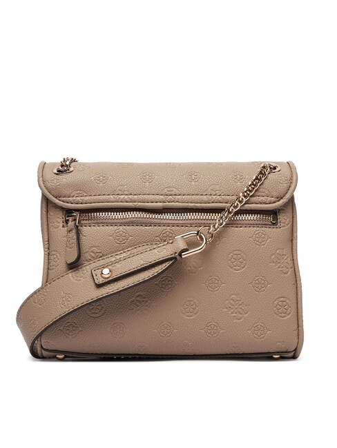 ANISE Mini sac bandouli&egrave;re / sac port&eacute; &eacute;paule logo taupe fonc&eacute; - Sacs pour Femme