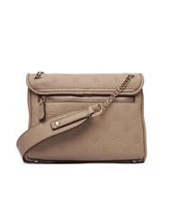 GUESS ANISE Mini sac bandouli&egrave;re / sac port&eacute; &eacute;paule logo taupe fonc&eacute; - Sacs pour Femme - 3