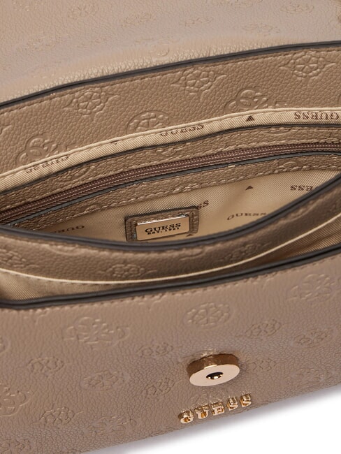 ANISE Mini sac bandouli&egrave;re / sac port&eacute; &eacute;paule logo taupe fonc&eacute; - Sacs pour Femme