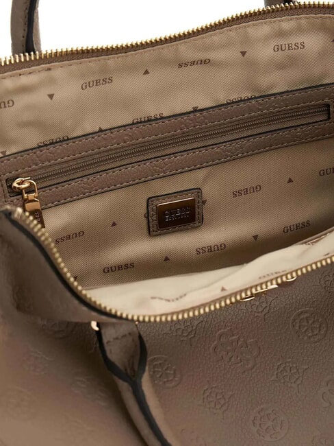 ANISE Sac &agrave; main avec bandouli&egrave;re logo taupe fonc&eacute; - Sacs pour Femme