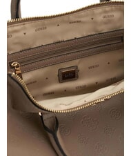 GUESS ANISE Sac &agrave; main avec bandouli&egrave;re logo taupe fonc&eacute; - Sacs pour Femme - 3