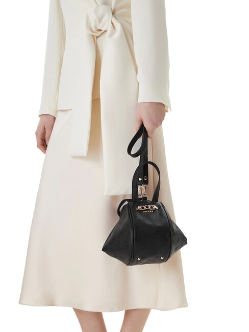 ANISE Sac &agrave; main avec bandouli&egrave;re logo noir - Sacs pour Femme