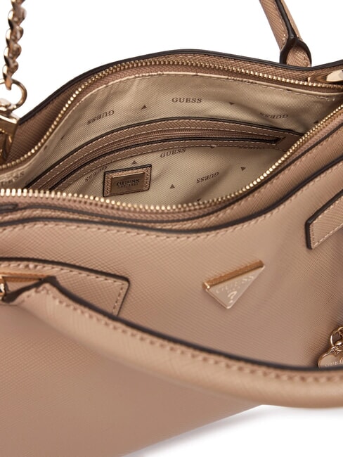 SERENOVA Sac &agrave; main avec bandouli&egrave;re moka p&acirc;le - Sacs pour Femme