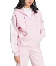ADIDAS 3 STRIPES Sweat &agrave; capuche zipp&eacute; rose - Sweat-shirts pour femmes - 3