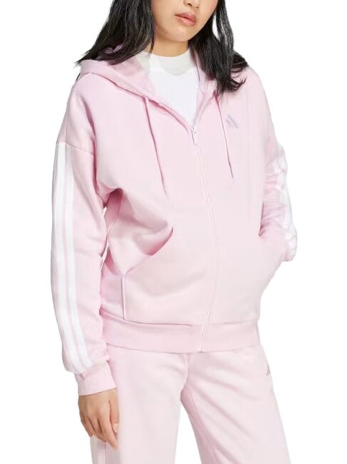 3 STRIPES Sweat &agrave; capuche zipp&eacute; rose - Sweat-shirts pour femmes