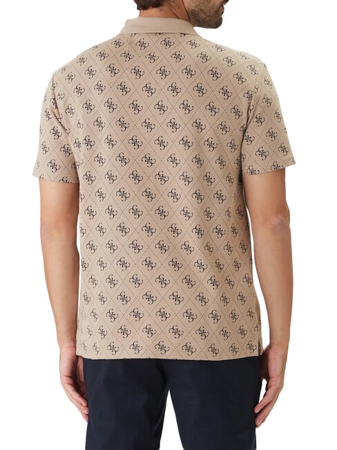 ALL OVER JACQUARD P&ocirc;le taupe/bleu aop 4g ja - chemise polo