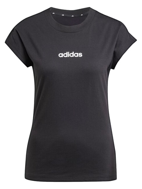LINEAR T-shirt &agrave; manches courtes, pur coton noir - T-shirt