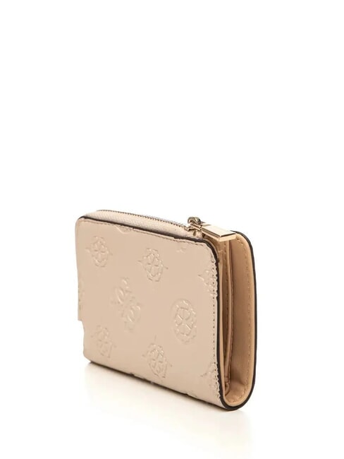 LAUREL 2 portefeuille zipp&eacute; de taille moyenne logo taupe clair - Portefeuilles Femme