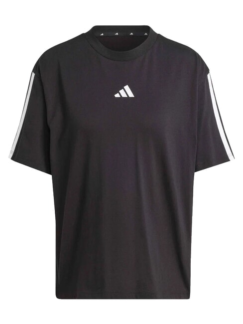 3 STRIPES T-shirt de sport, pur coton noir - T-shirt