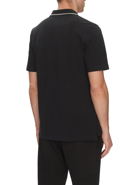 SMALL LOGO Polo &agrave; manches courtes, pur coton noir - chemise polo
