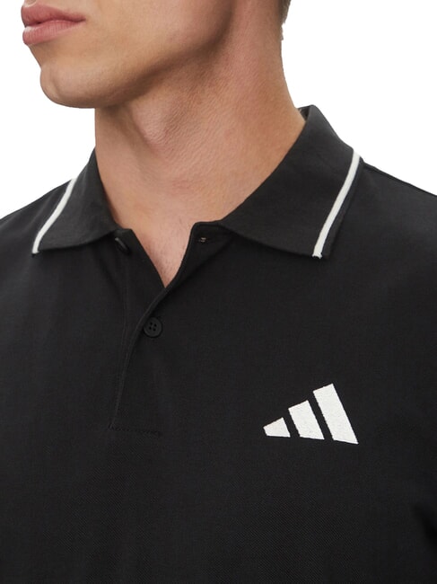 SMALL LOGO Polo &agrave; manches courtes, pur coton noir - chemise polo