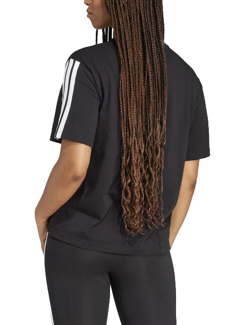 3 STRIPES T-shirt de sport, pur coton noir - T-shirt