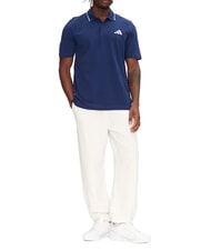 ADIDAS SMALL LOGO Polo &agrave; manches courtes, pur coton bleu - chemise polo - 3