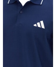 ADIDAS SMALL LOGO Polo &agrave; manches courtes, pur coton bleu - chemise polo - 4