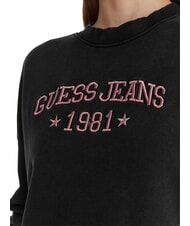GUESS JEANS DROP BAKER CROP Sweat-shirt en coton noir de jais multi - Sweat-shirts pour femmes - 3