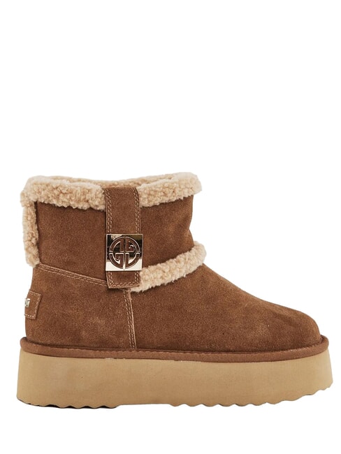 LELLA bottines en daim COGNAC - Chaussures Femme