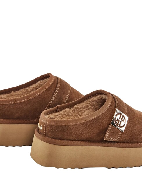 LELLA Sabots en daim COGNAC - Chaussures Femme